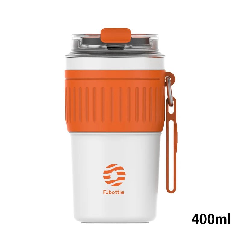 Stainless steel coffee tumbler: portable, leak-proof orange400 / 330-500ml