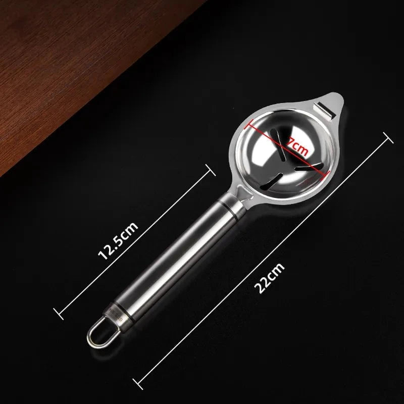 Stainless steel egg white separator: funneling, spooning, and dividing yolks Flower