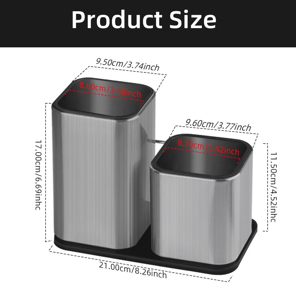 Stainless Steel Knife Stand Holder - High-End Cutlery Storage Block for Kitchen Accessories Style A