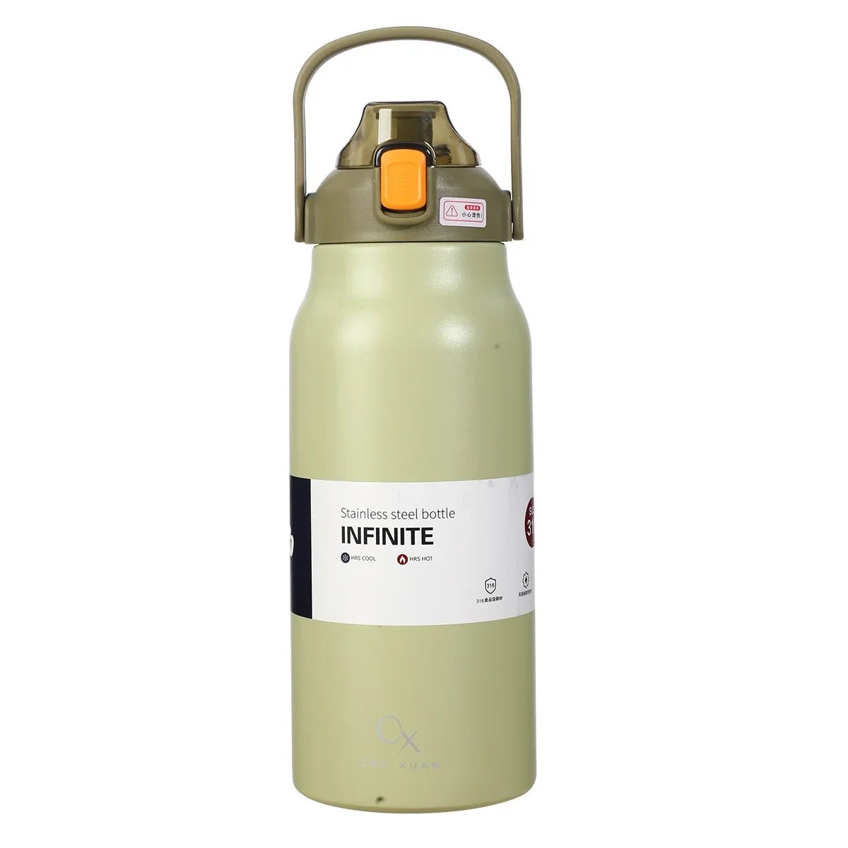 Stainless steel thermal tumbler with straw Green / 1300ml