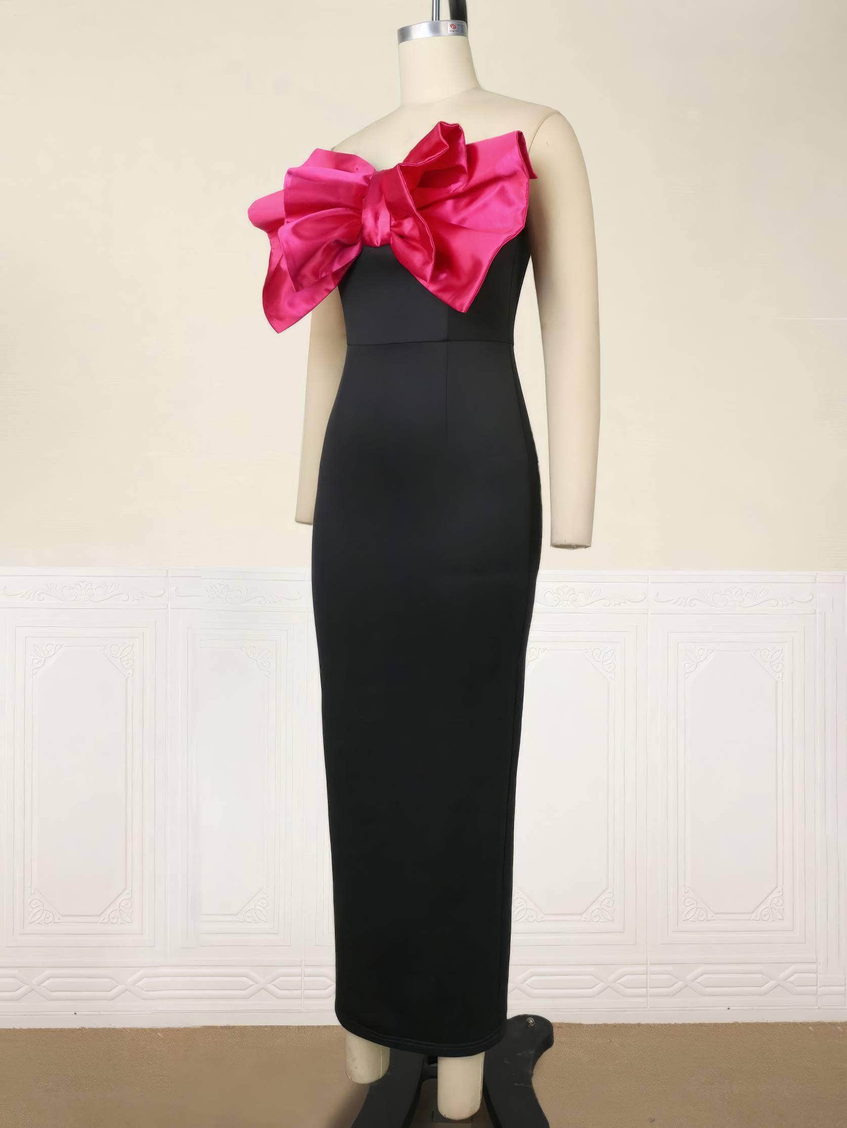 Strapless Big Bow Tube Bodycon Dress