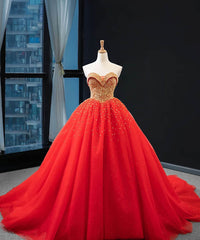 Strapless Sequined Bodice Navy Blue Quinceanera Dress - L4Y3B US 2 / Red