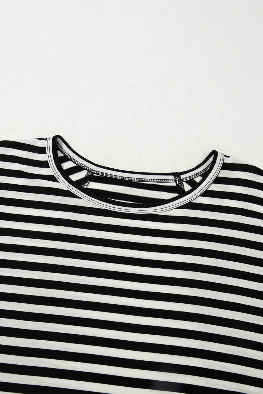 Stripe Batwing Sleeve Round Neck Oversized Top