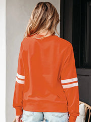 Stripe Round Neck Long Sleeve Sweatshirt