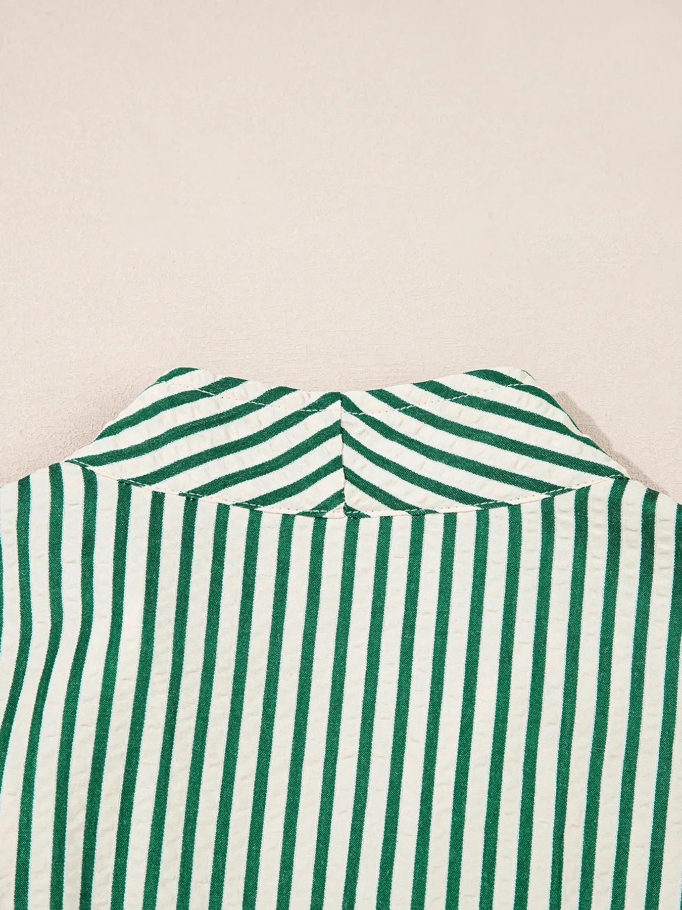 Stripe V Neck Zip Front Cinched High Waist Midi Dress