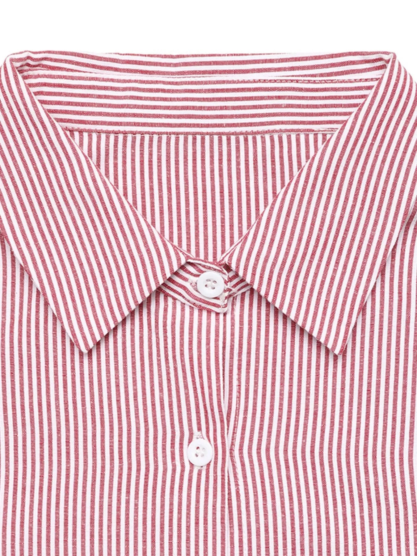 Striped Balloon Sleeve Button-Up Shirt