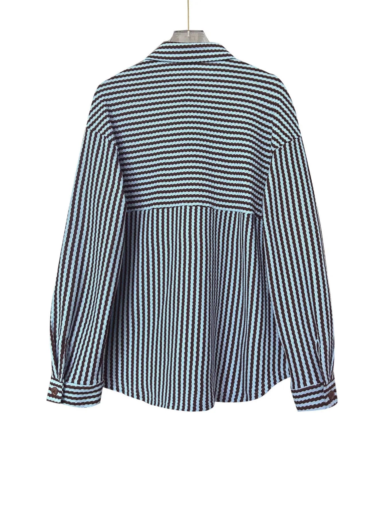 Striped Button-Down Casual Shirt