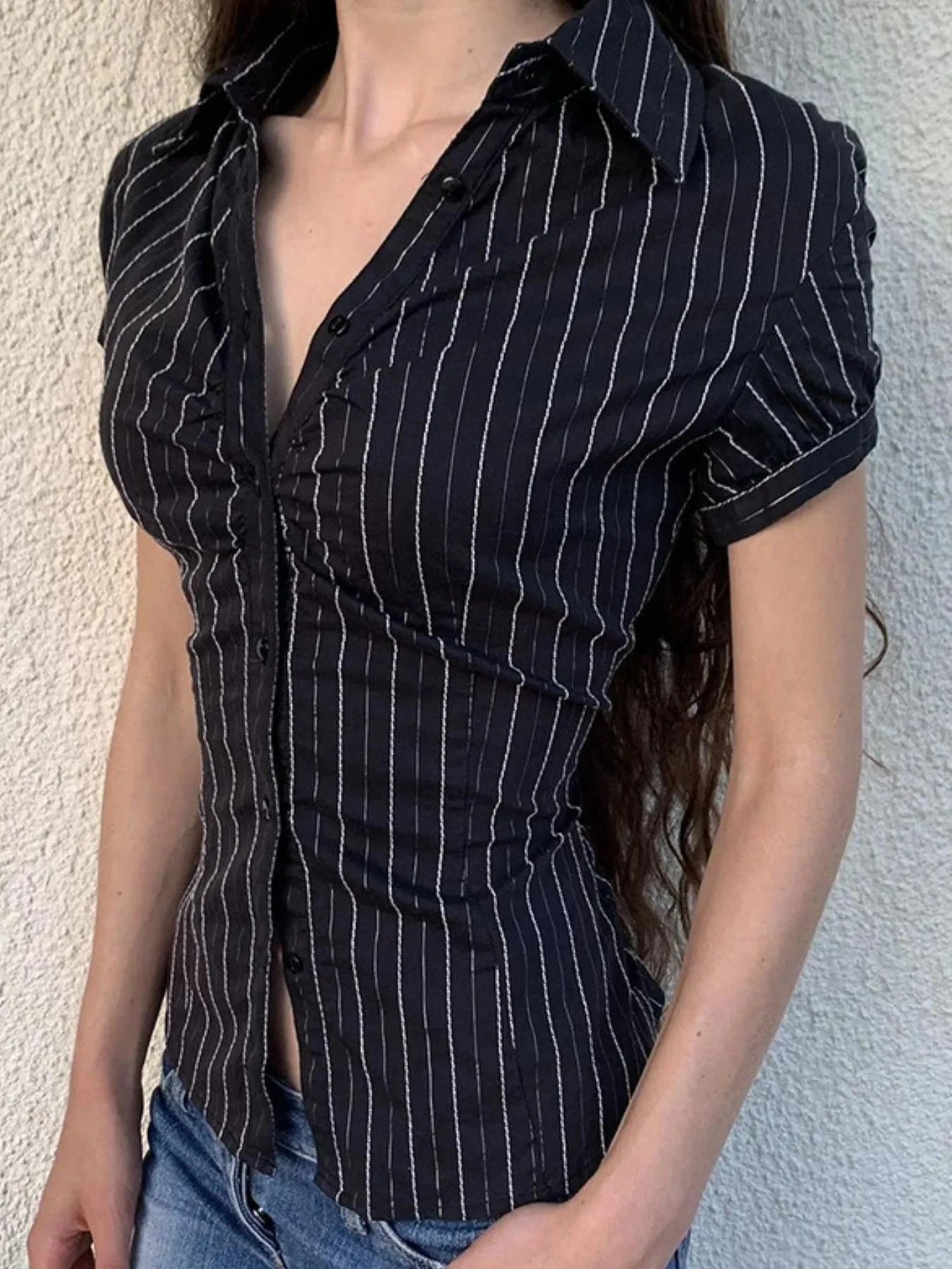 Striped Button-Down Collared Neck Shirt