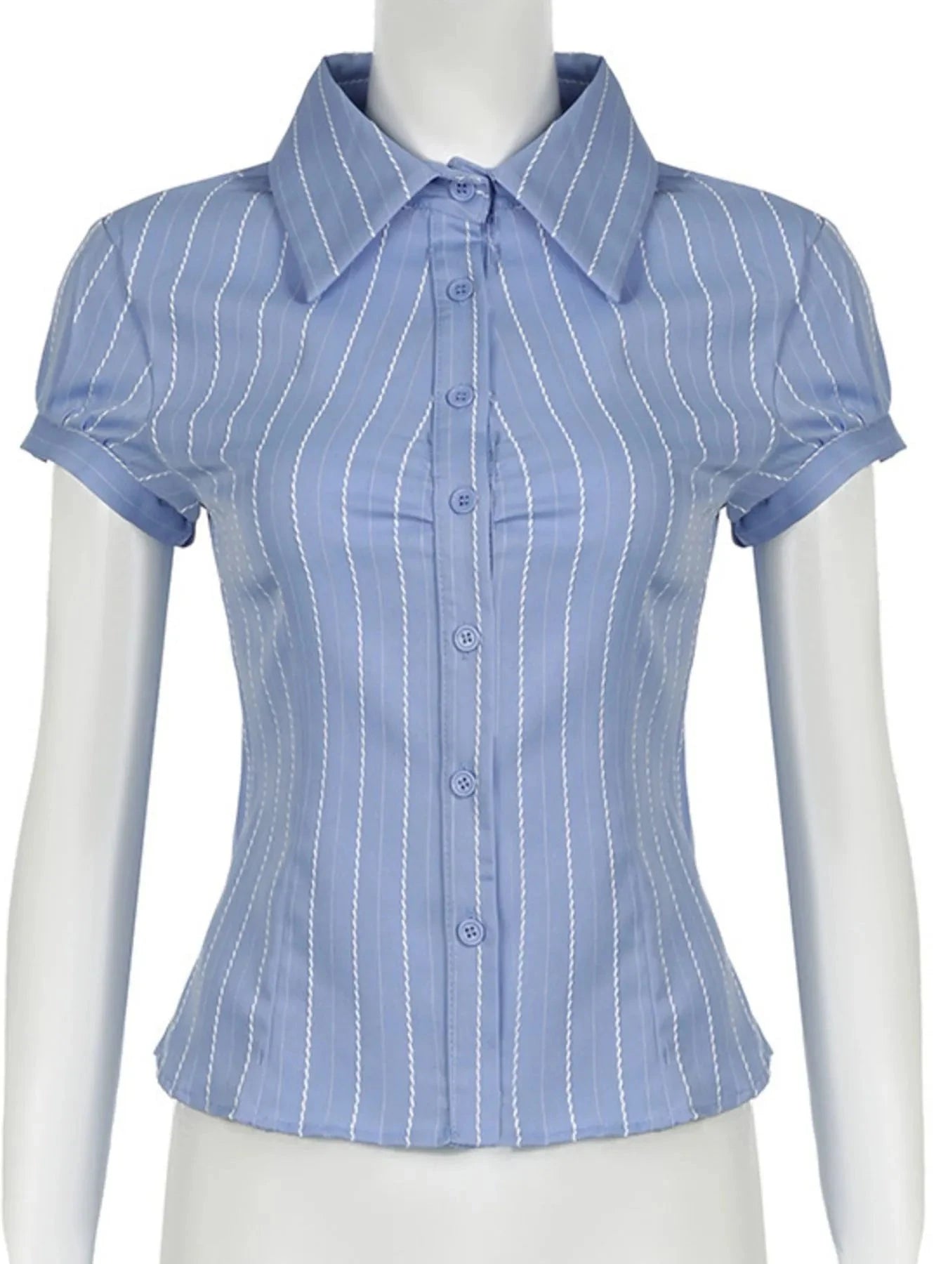 Striped Button-Down Collared Neck Shirt