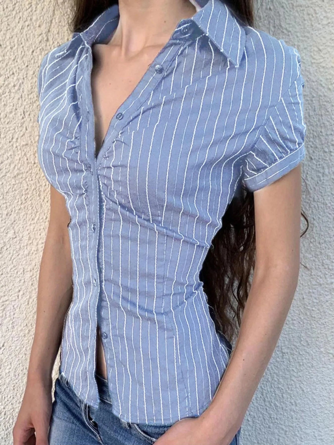 Striped Button-Down Collared Neck Shirt