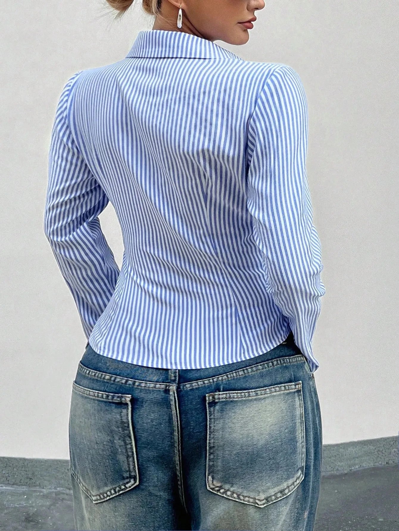 Striped Button Up Long Sleeve Shirt