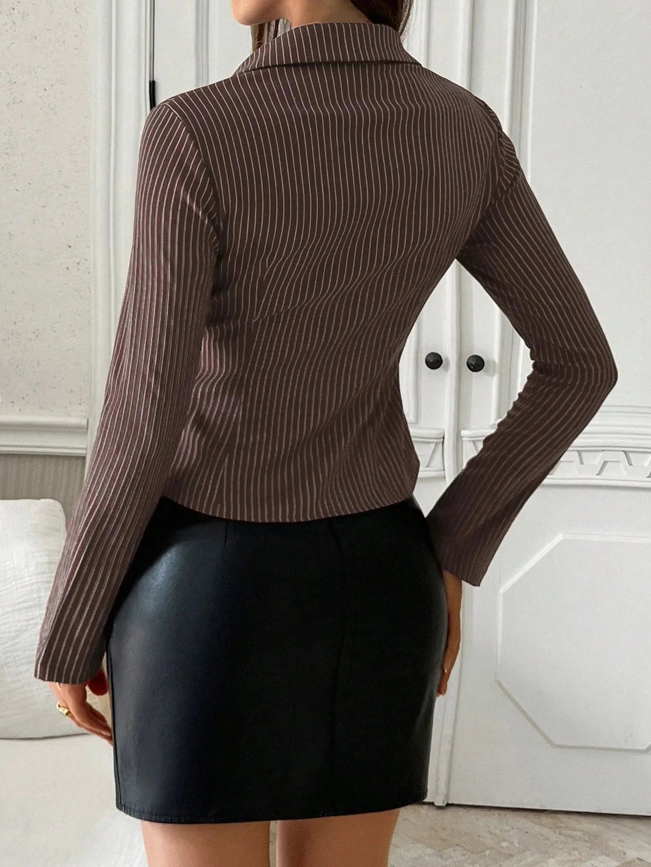 Striped Button Up Long Sleeve Shirt