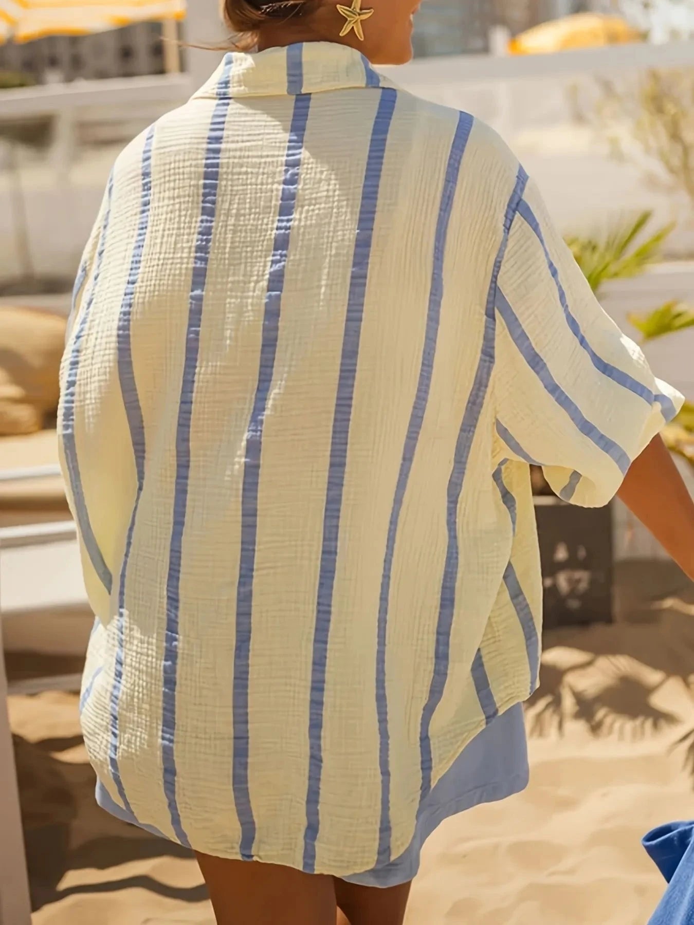 Striped Button Up Long Sleeve Shirt