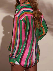 Striped Button Up Long Sleeve Shirt