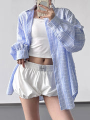 Striped Button Up Long Sleeve Shirt