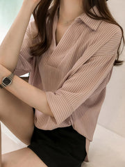 Striped Collared Neck Shirt