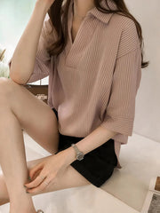 Striped Collared Neck Shirt