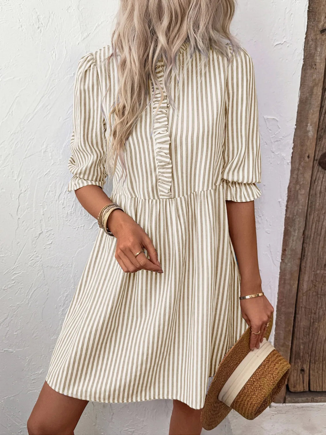Striped Half Sleeve Dress