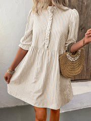 Striped Half Sleeve Dress