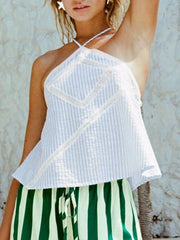 Striped Halter Neck Cami
