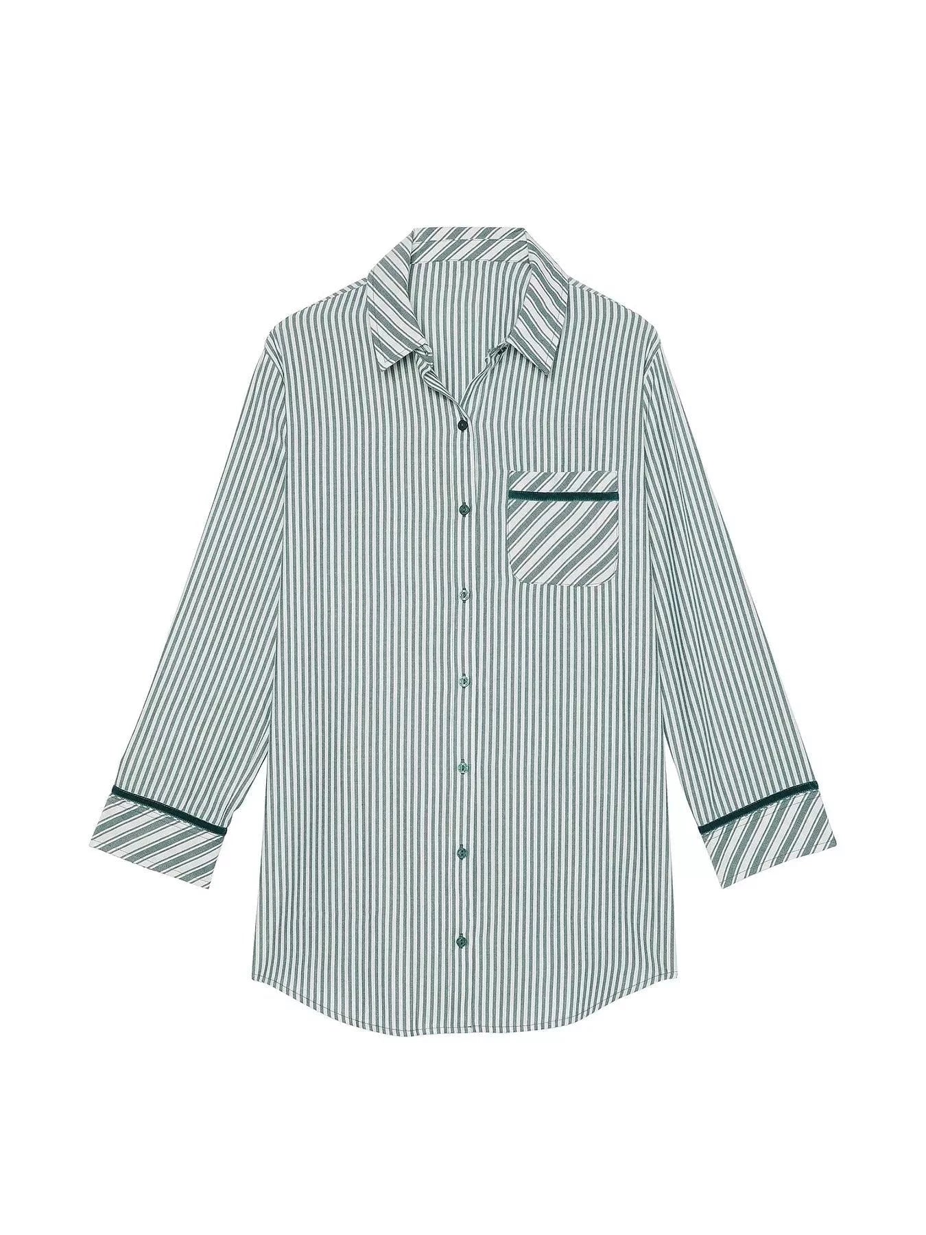 Striped Long Sleeve Button-Up Shirt