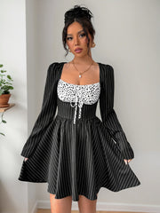 Striped Long Sleeve Mini Dress