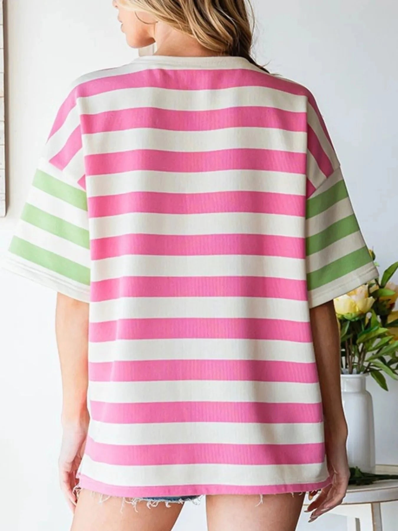 Striped Oversized Short Sleeve T-Shirt