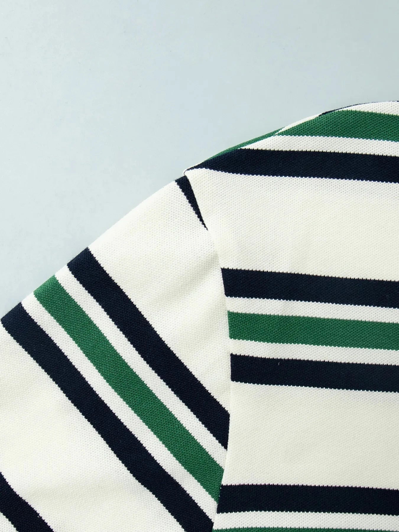 Striped Polo T-Shirt with Contrast Collar