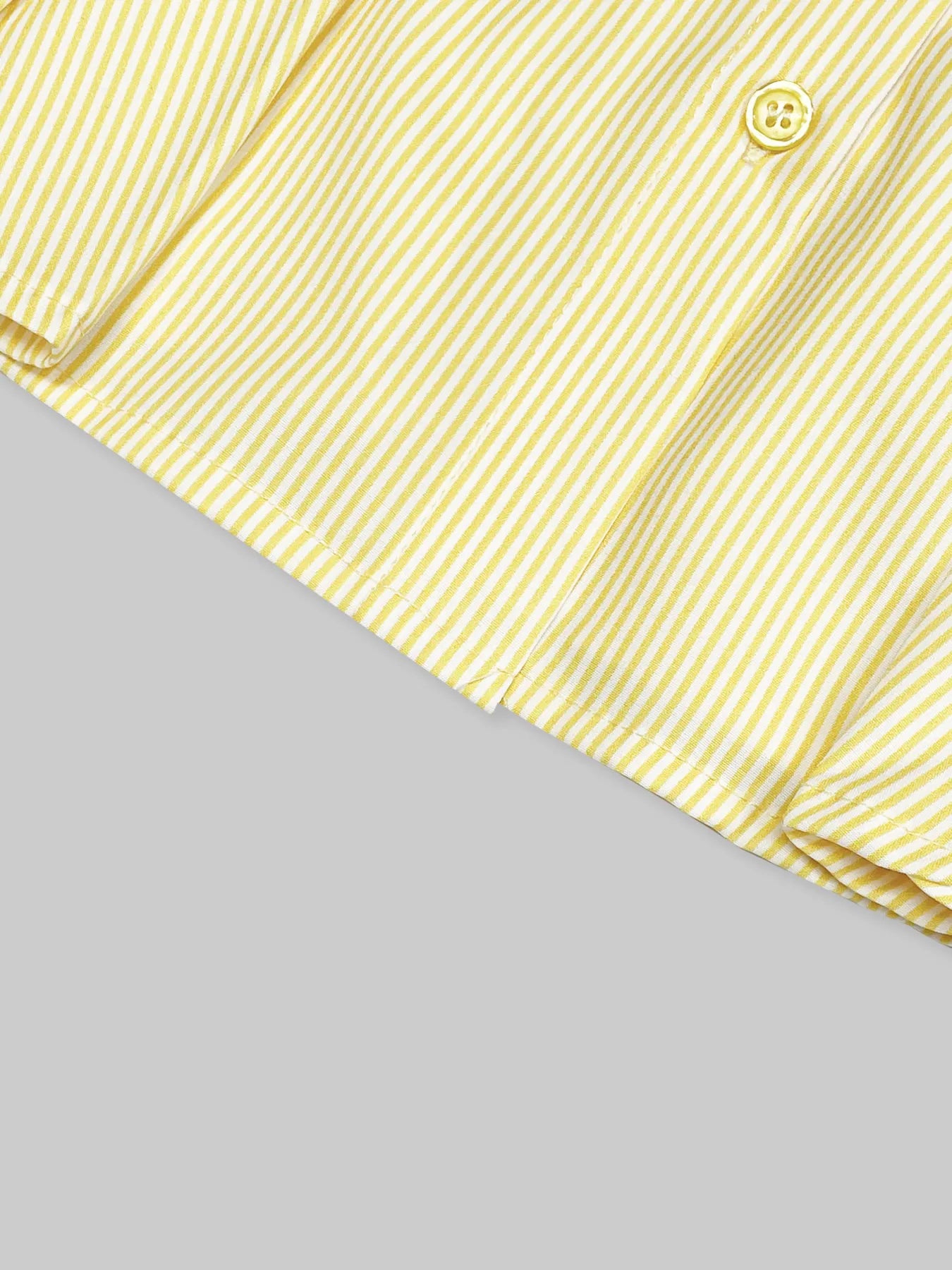 Striped Puff Sleeve Button-Up Shirt