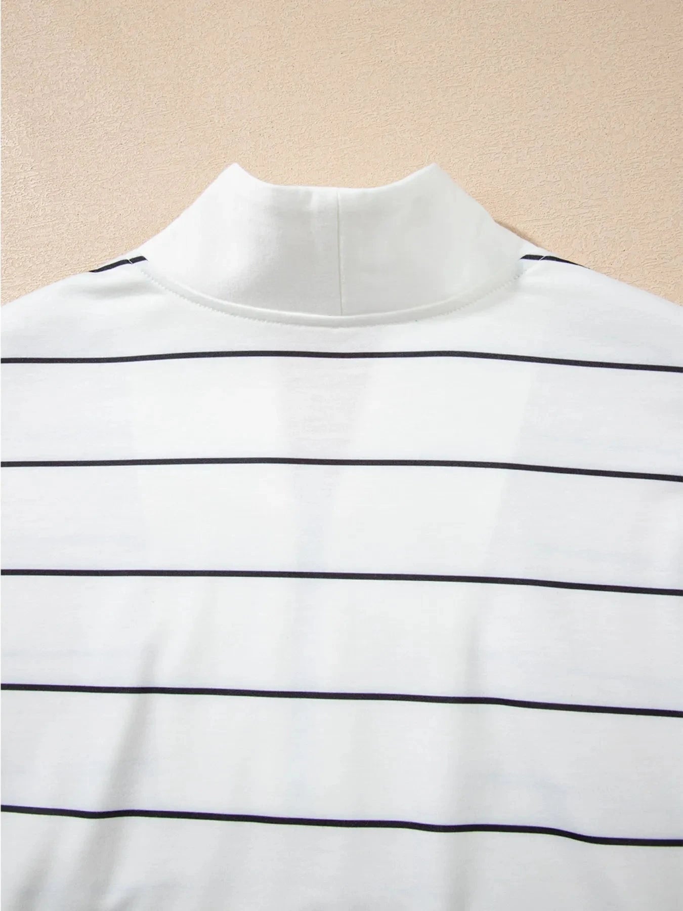 Striped Quarter Zip Sweatshirt with Relaxed Fit