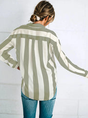 Striped Relaxed Button Up Shirt