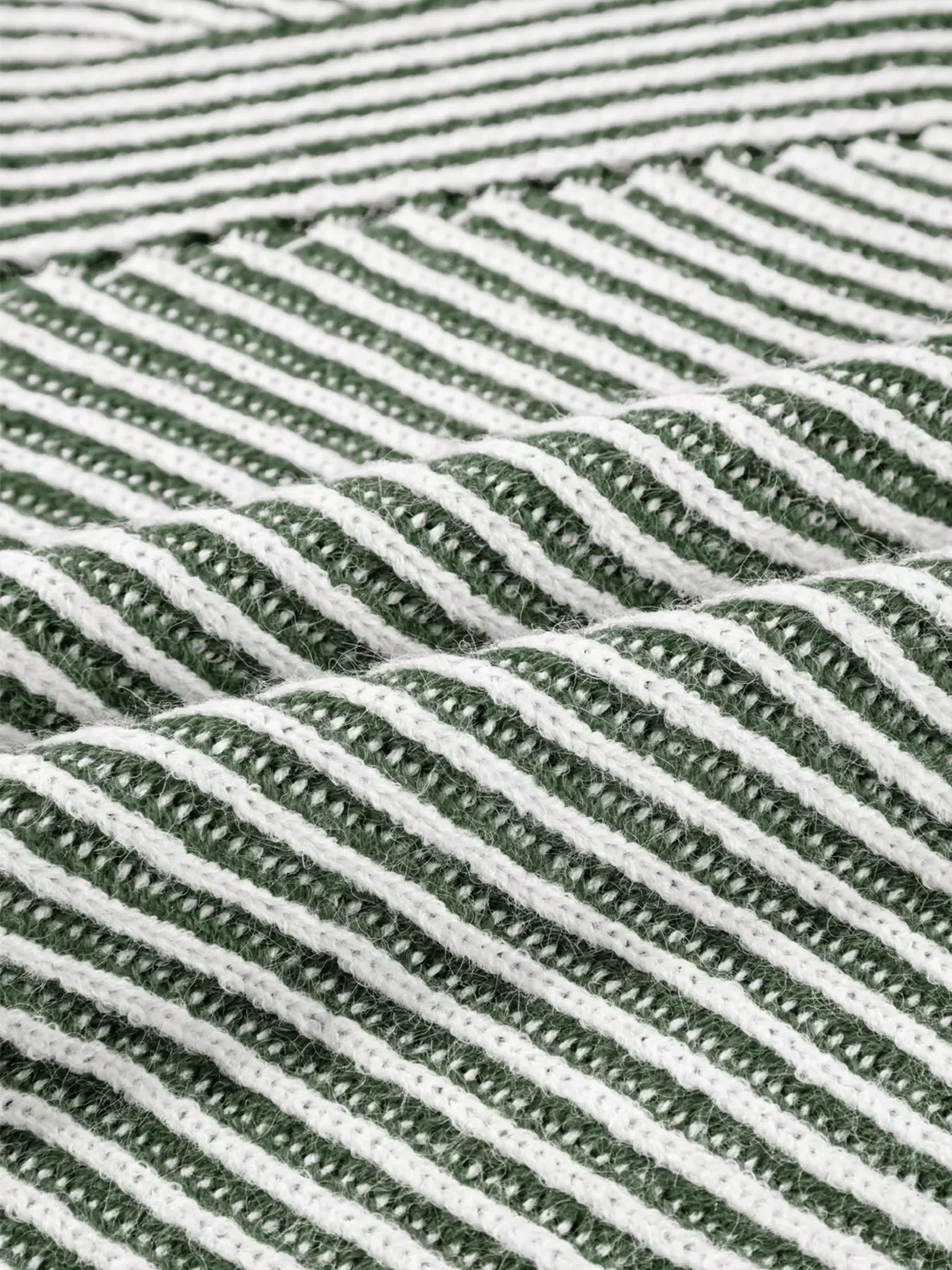 Striped Ribbed Knit Boat Neck Baggy Sweater