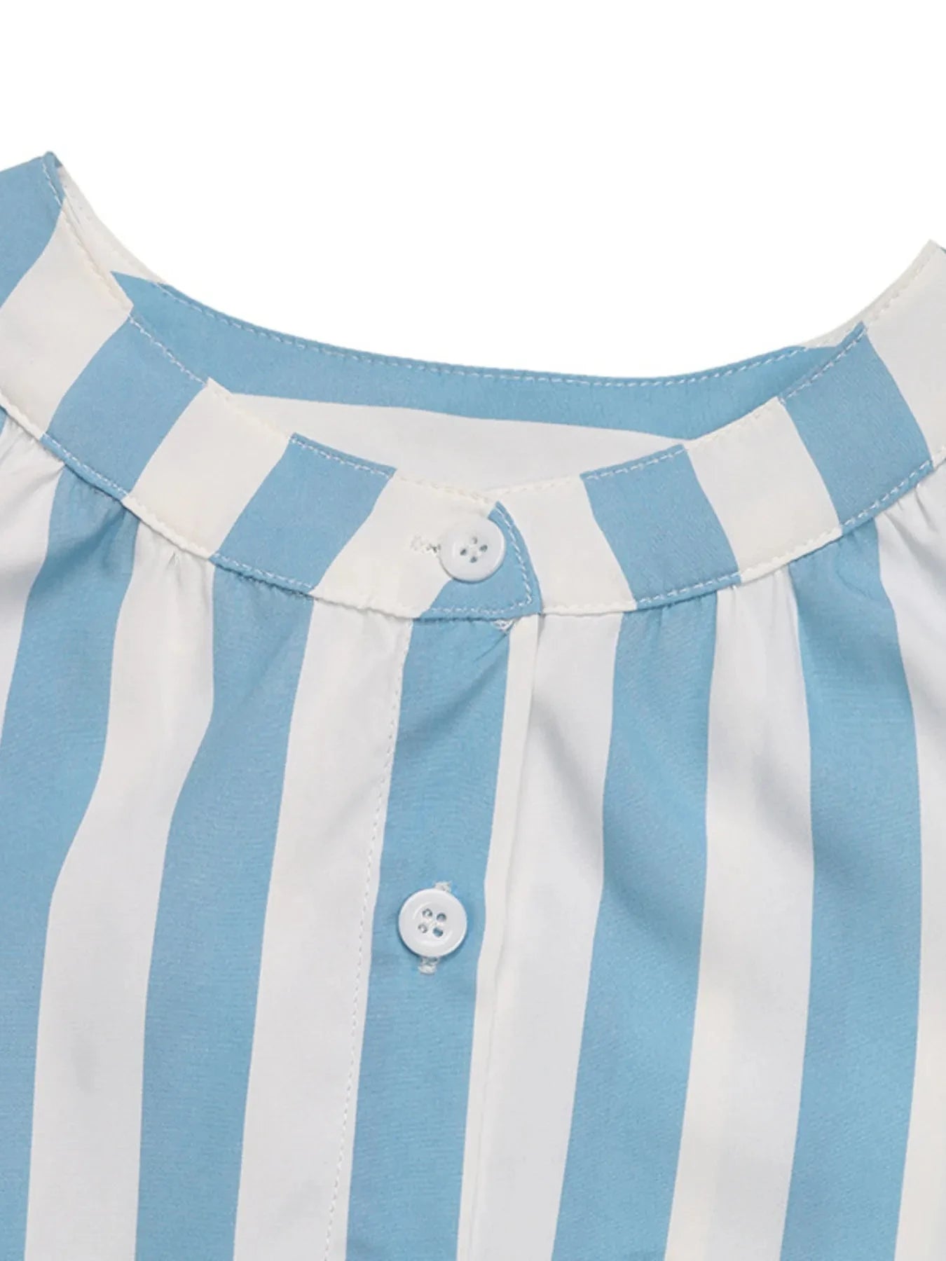 Striped Tie Waist Button Down Shirt