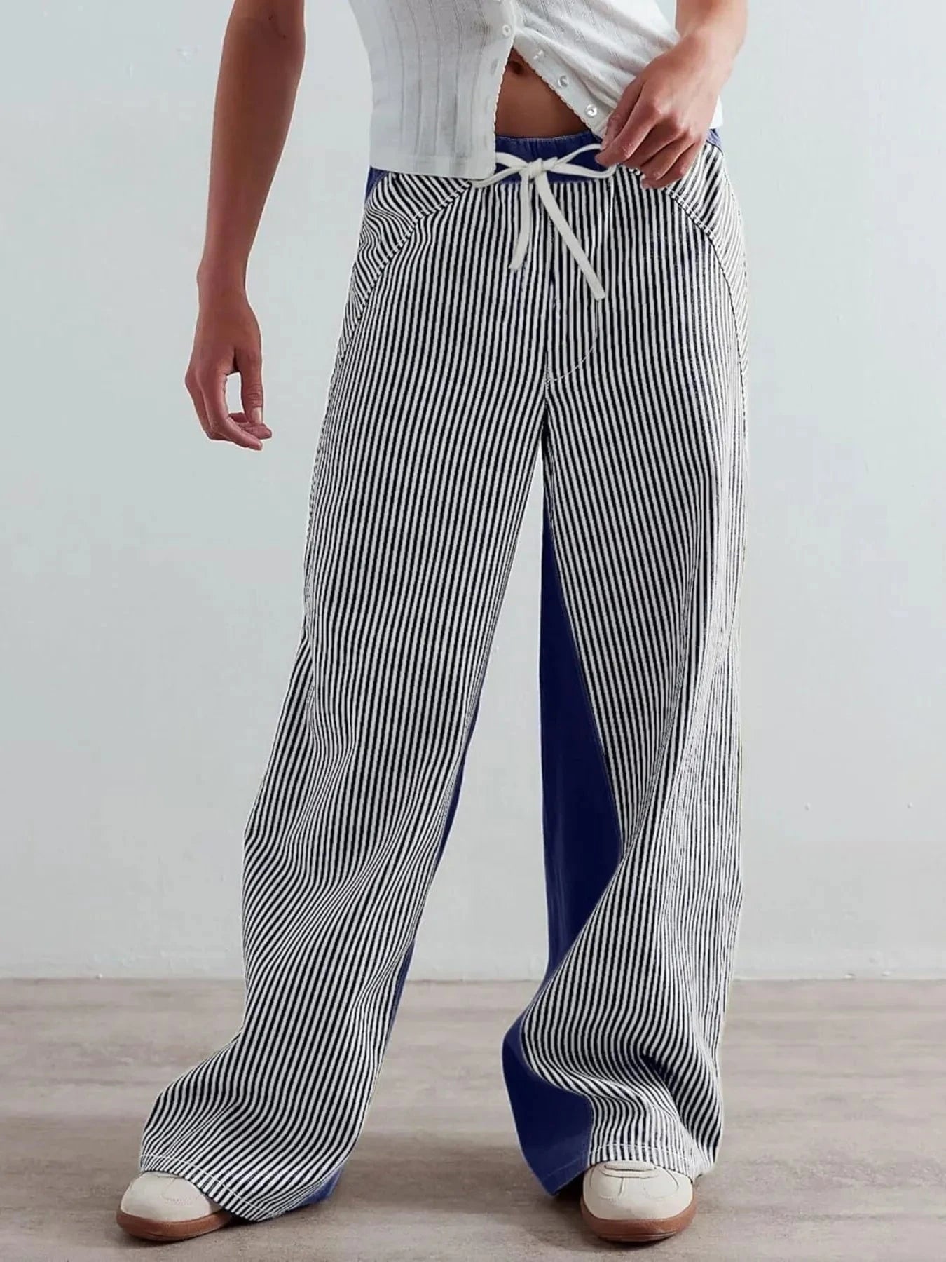 Striped Wide Leg Jeans