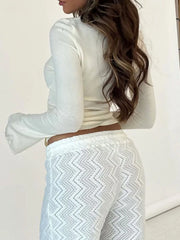 Surplice Long Sleeve Ruched Top