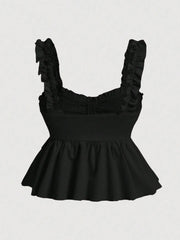 Sweetheart Neck Peplum Cami