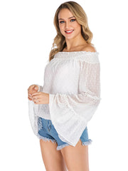Swiss Dot Off-Shoulder Blouse