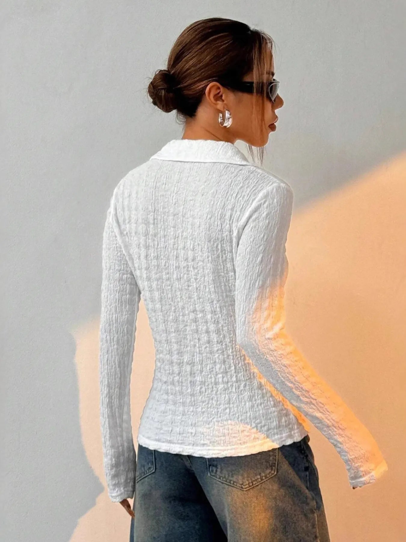 Textured Button-Up Shirt