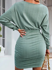 Textured Knit Bodycon Mini Dress