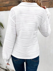 Textured Quarter Zip Sweatshirt