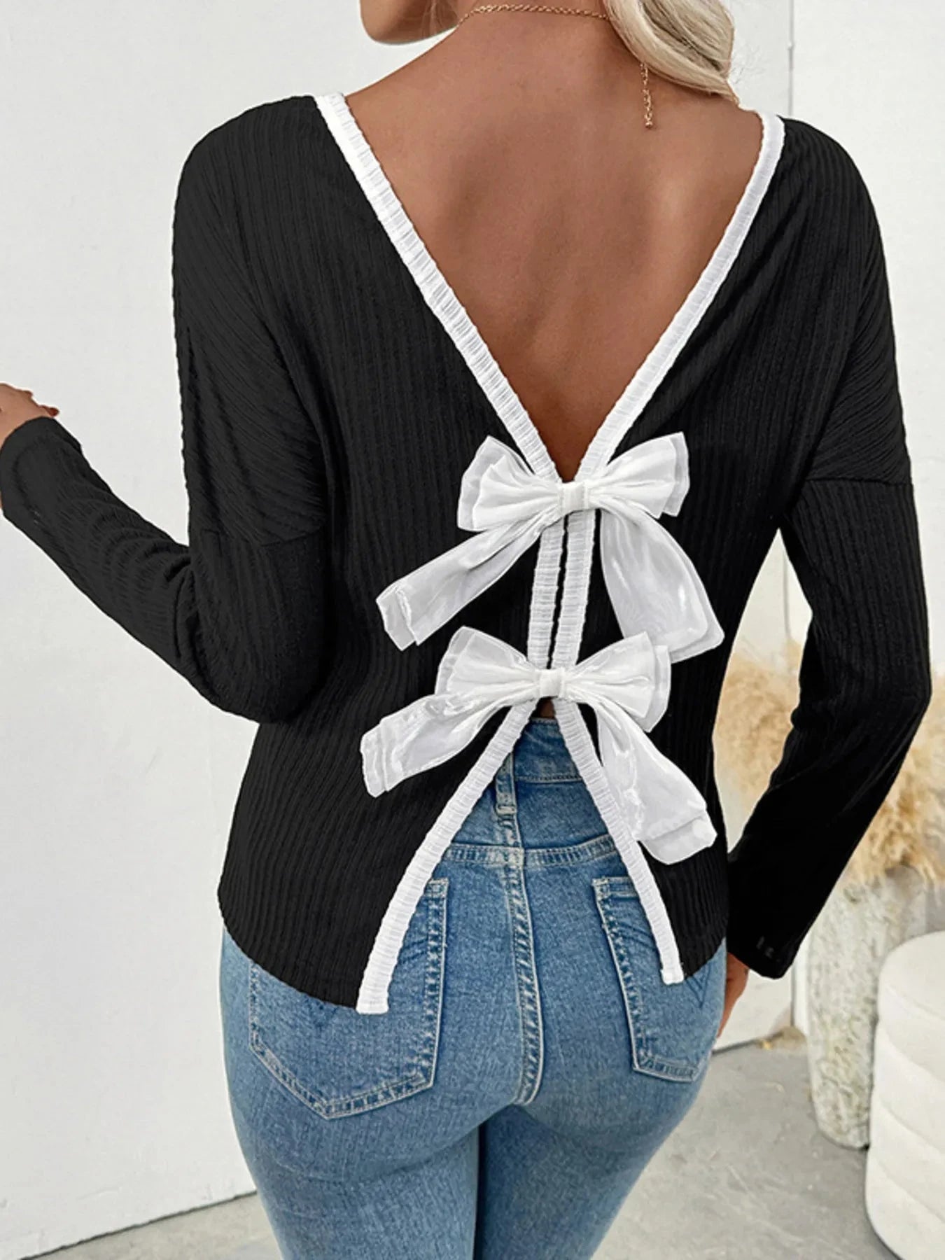 Tie Back Long Sleeve Top