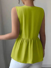 Tie Front Sleeveless Blouse