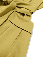 Tie Waist Sleeveless Midi Dress with Pockets