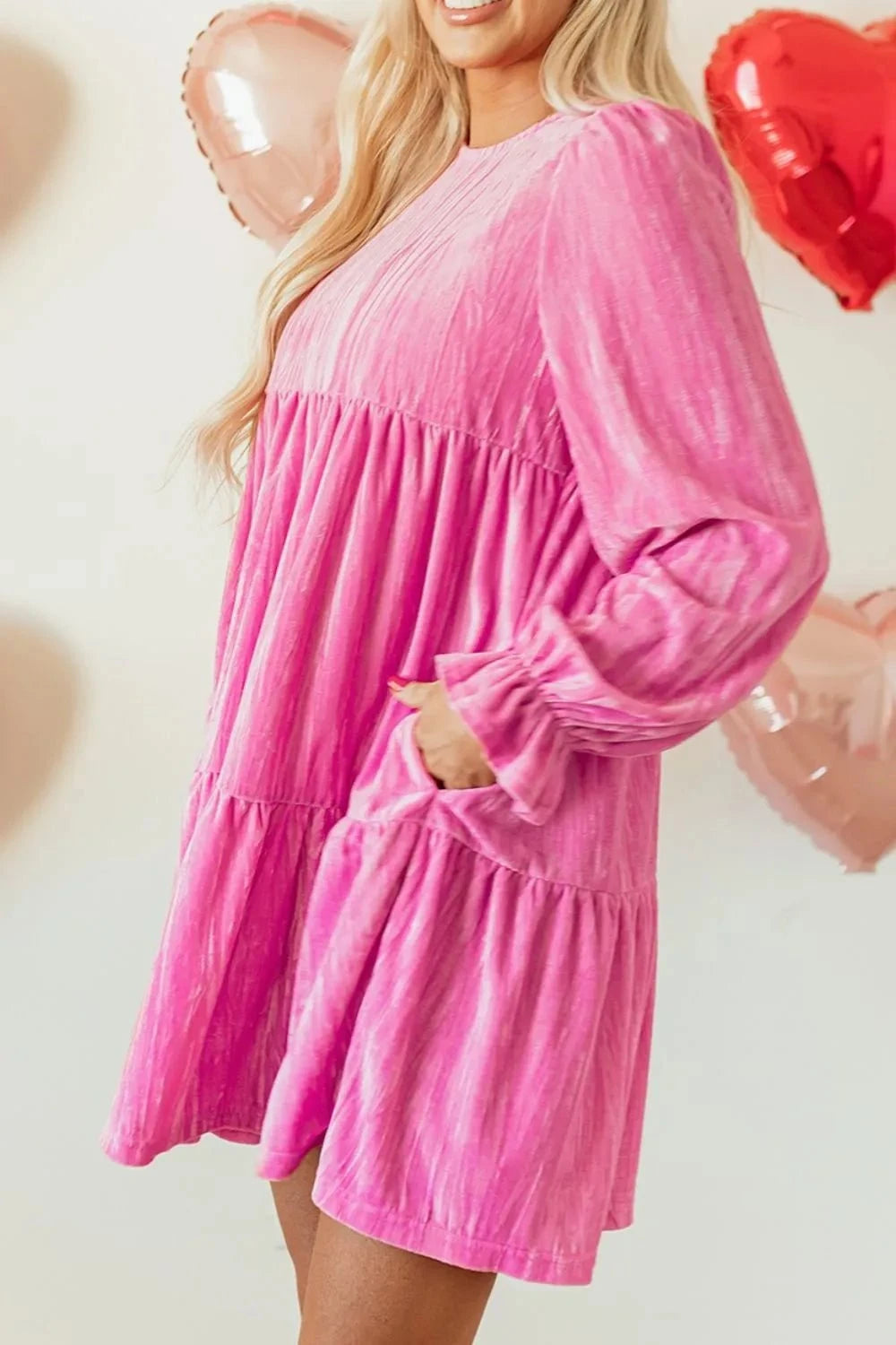 Tiered Flounce Sleeve Mini Dress