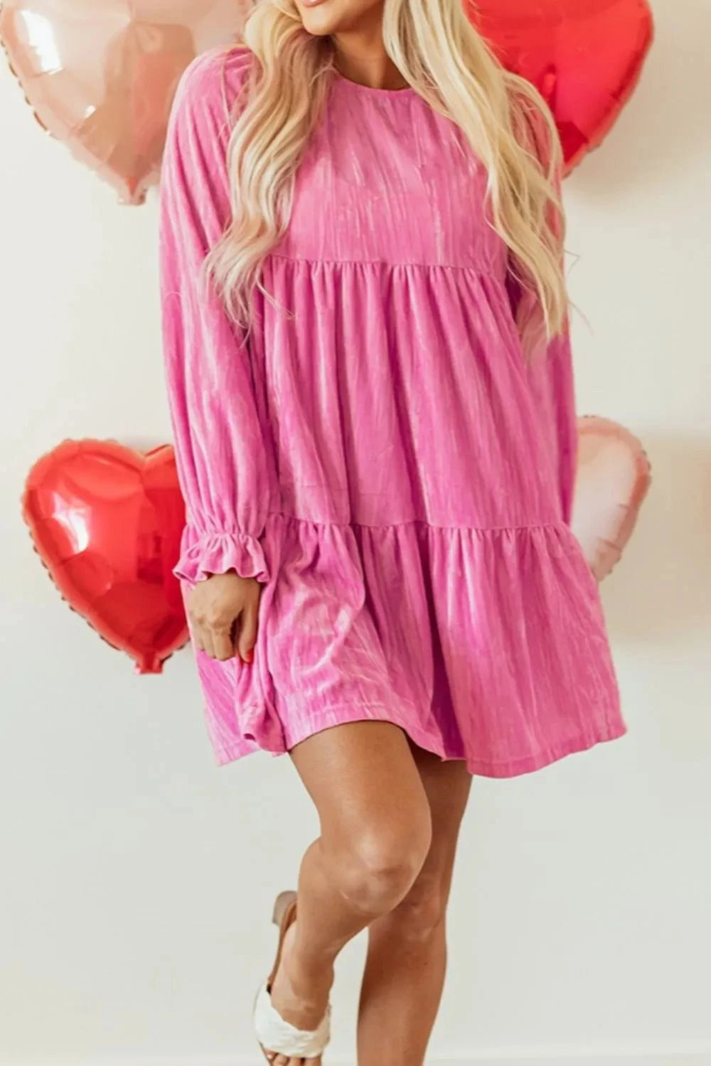 Tiered Flounce Sleeve Mini Dress