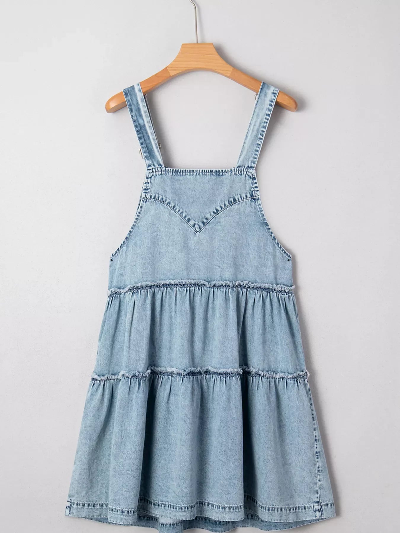 Tiered Flowy Overall Denim Dress