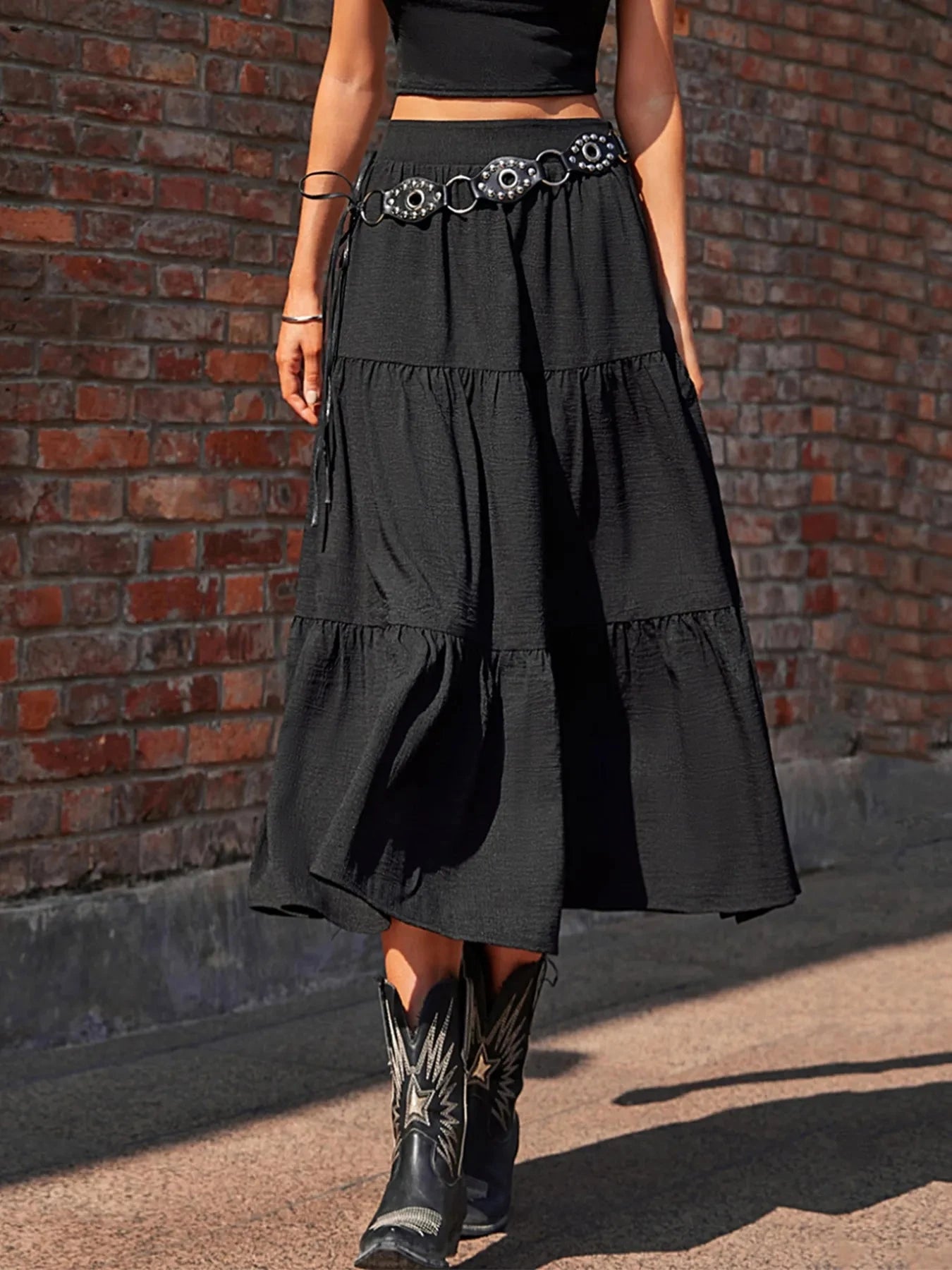 Tiered Midi Skirt