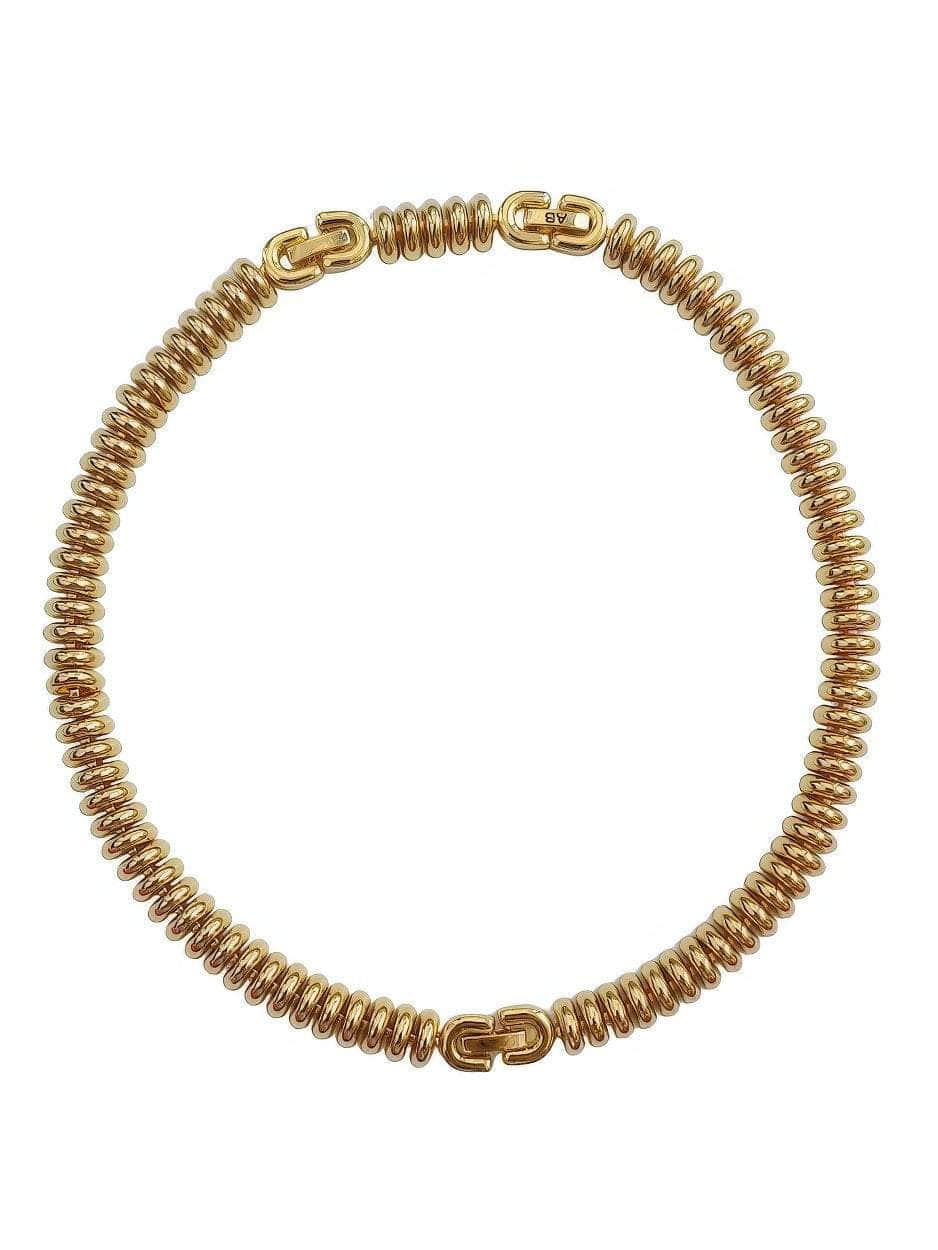Timeless Ribbed Sofia Disc Choker Necklace