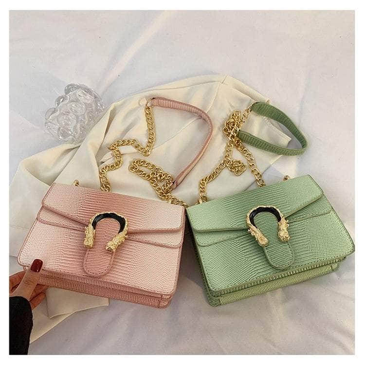 Trendy Metal Chain Crossbody Bag
