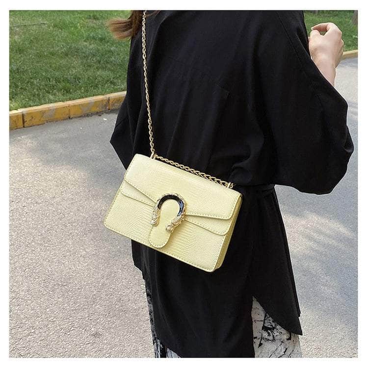Trendy Metal Chain Crossbody Bag